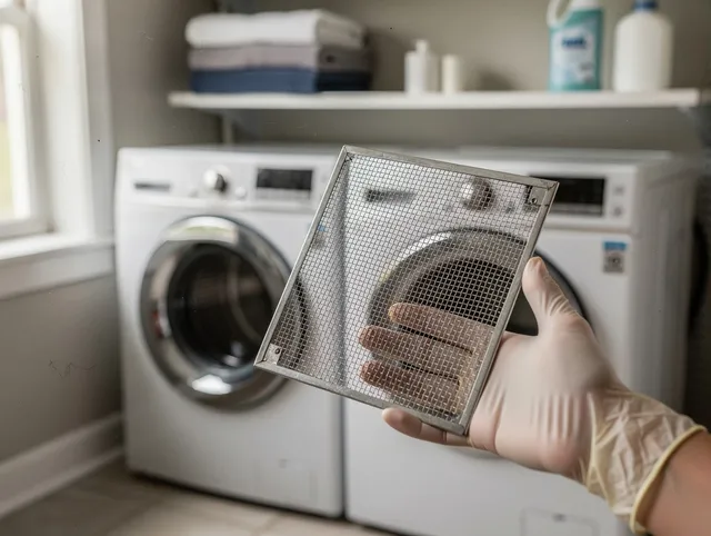 Fort Collins Dryer Vent Cleaning specialist performing detailed lint trap cleaning service in Fort Collins