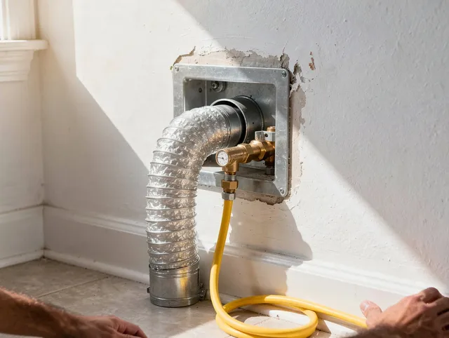Fort Collins Dryer Vent Cleaning certified technician performing specialized gas dryer vent cleaning in Fort Collins